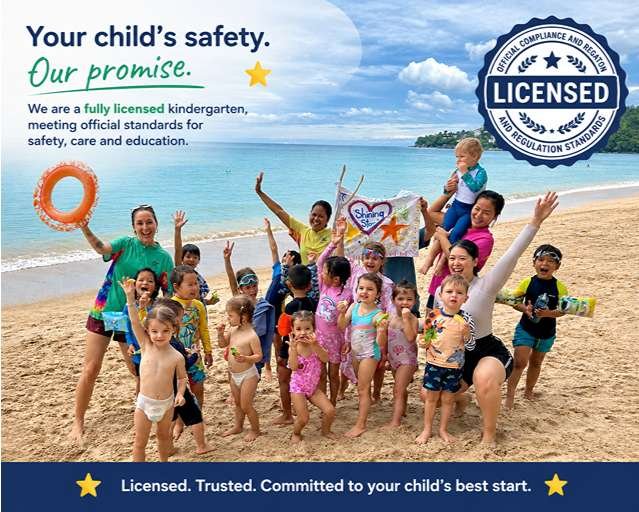 Children enjoying the beach at Shining Stars kindergarten Phuket