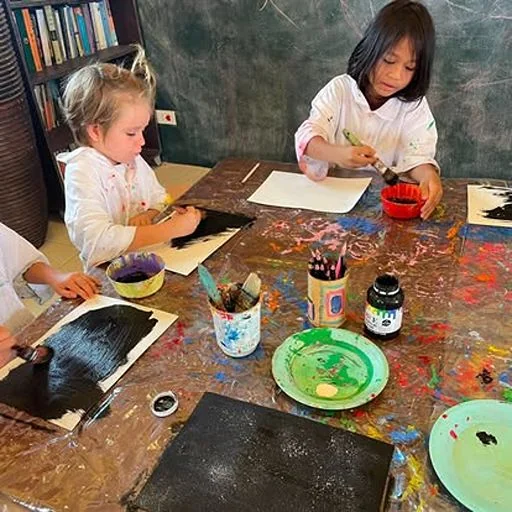 Young children enjoying screen-free learning activities at Shining Stars School Kamala Phuket