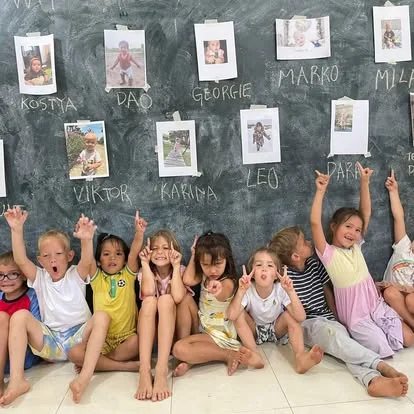 Children learning in the classroom at Shining Stars School Kamala