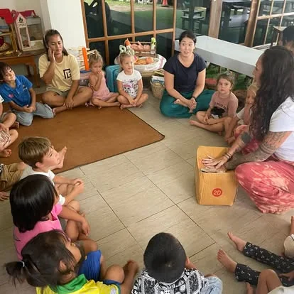Children learning and playing at Shining Stars School Kamala