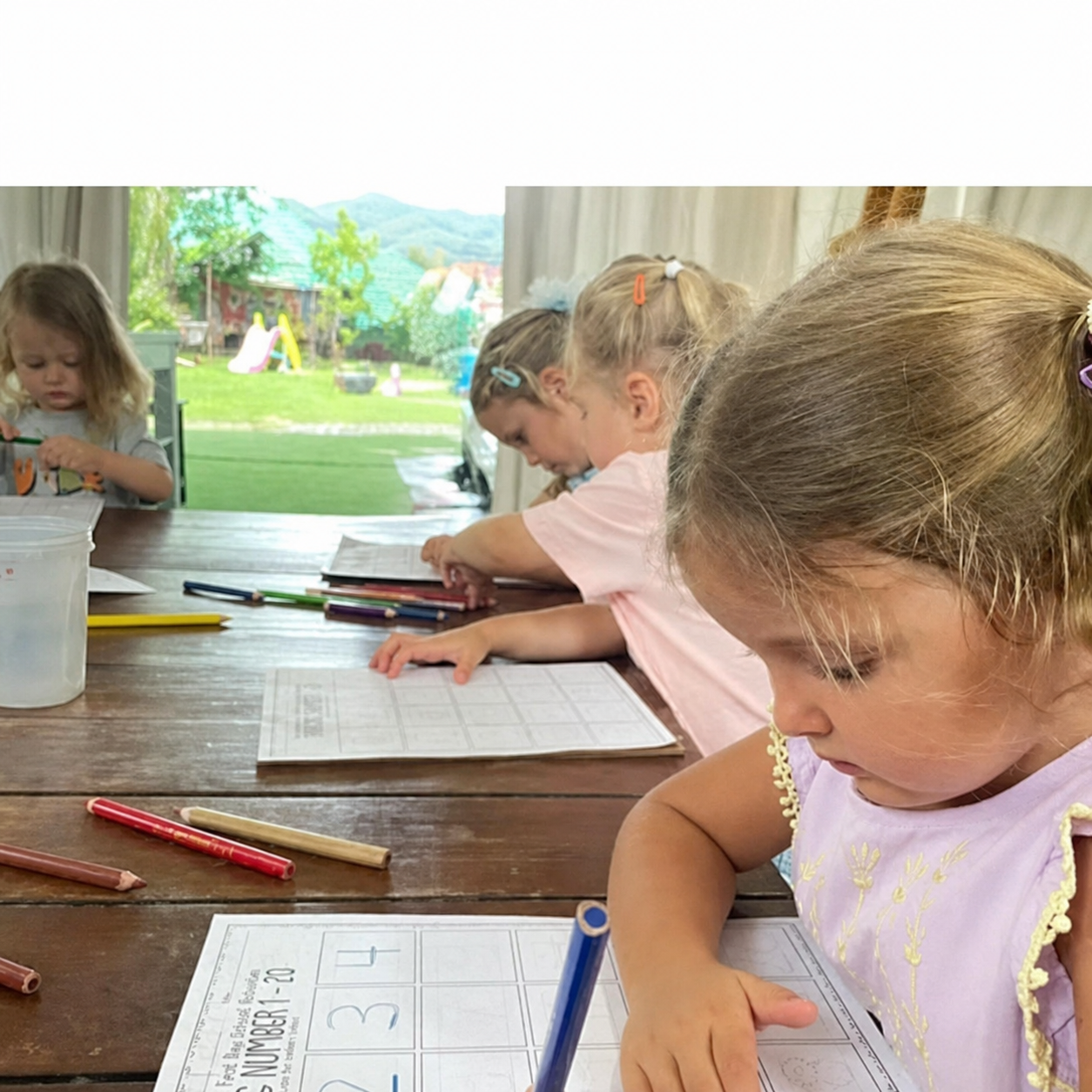 Children learning together at Shining Stars School Kamala in Phuket