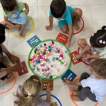 Children learning through play at Shining Stars School Kamala