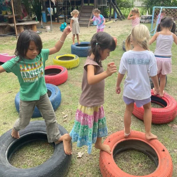 Children enjoying morning play at Shining Stars Kindergarten Kamala